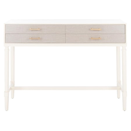 Safavieh Estella 4 Drawer Console Table, Distrssed White CNS5732A